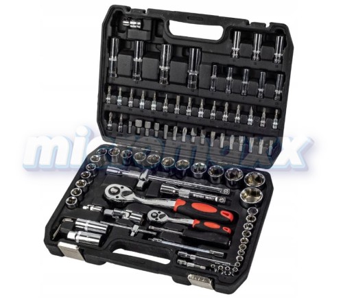 Zestaw kluczy nasadowych 1/4" i 1/2" 94 el. - GROSLEY